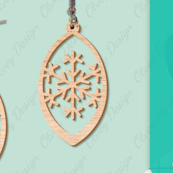 Intra απο ξύλο plywood 3mm-4mm πάχος – Σκουλαρίκια χιονιού Δίασταση  5x5 cm INTRAFABR-109159148 - Image 10