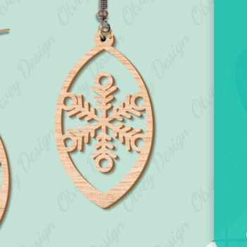 Intra απο ξύλο plywood 3mm-4mm πάχος – Σκουλαρίκια χιονιού Δίασταση  5x5 cm INTRAFABR-109159148 - Image 12