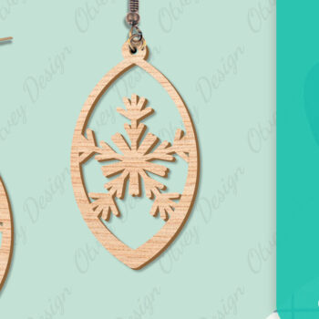 Intra απο ξύλο plywood 3mm-4mm πάχος – Σκουλαρίκια χιονιού Δίασταση  5x5 cm INTRAFABR-109159148 - Image 16