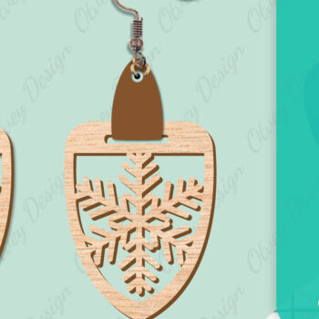 Intra απο ξύλο plywood 3mm-4mm πάχος – Σκουλαρίκια χιονιού Δίασταση  5x5 cm INTRAFABR-109159160 - Image 3