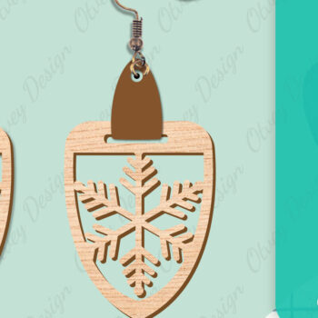 Intra απο ξύλο plywood 3mm-4mm πάχος – Σκουλαρίκια χιονιού Δίασταση  5x5 cm INTRAFABR-109159160 - Image 4