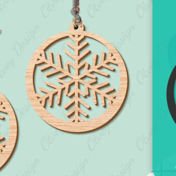 Intra απο ξύλο plywood 3mm-4mm πάχος – Σκουλαρίκια χιονιού Δίασταση  5x5 cm INTRAFABR-109159151 - Image 3