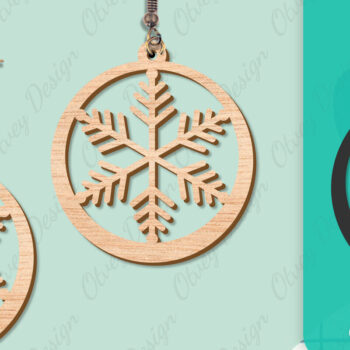 Intra απο ξύλο plywood 3mm-4mm πάχος – Σκουλαρίκια χιονιού Δίασταση  5x5 cm INTRAFABR-109159151 - Image 4