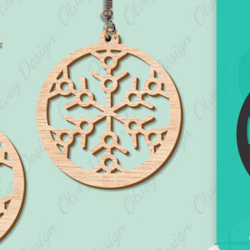 Intra απο ξύλο plywood 3mm-4mm πάχος – Σκουλαρίκια χιονιού Δίασταση  5x5 cm INTRAFABR-109159151 - Image 7