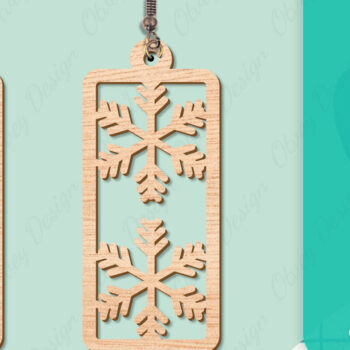 Intra απο ξύλο plywood 3mm-4mm πάχος – Σκουλαρίκια χιονιού Δίασταση  5x5 cm INTRAFABR-109159179 - Image 2