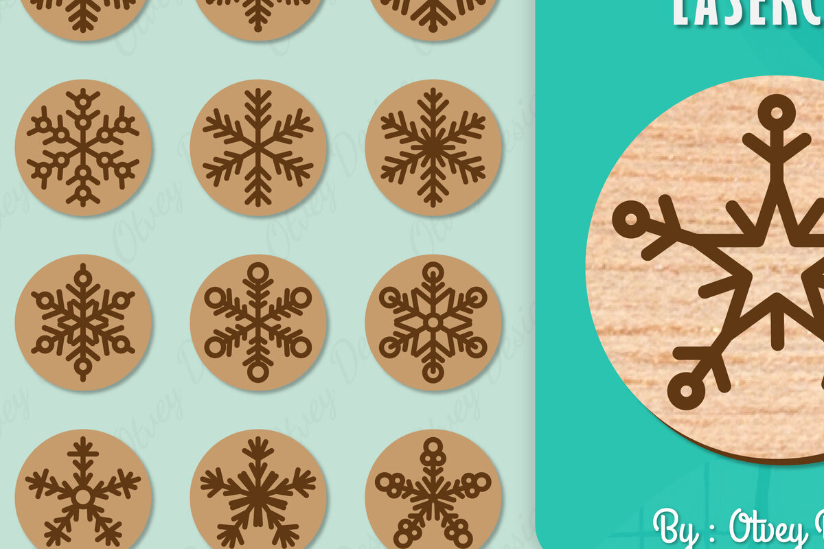 Intra απο ξύλο plywood 3mm-4mm πάχος – Σκουλαρίκια χιονιού Δίασταση  5x5 cm INTRAFABR-109159139