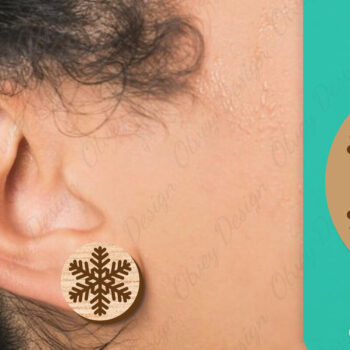 Intra απο ξύλο plywood 3mm-4mm πάχος – Σκουλαρίκια χιονιού Δίασταση  5x5 cm INTRAFABR-109159139 - Image 3