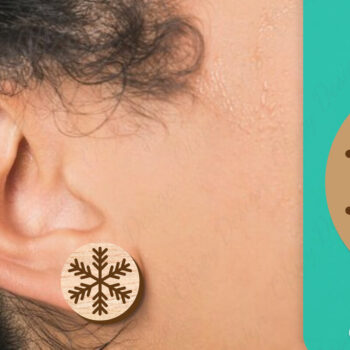 Intra απο ξύλο plywood 3mm-4mm πάχος – Σκουλαρίκια χιονιού Δίασταση  5x5 cm INTRAFABR-109159139 - Image 8