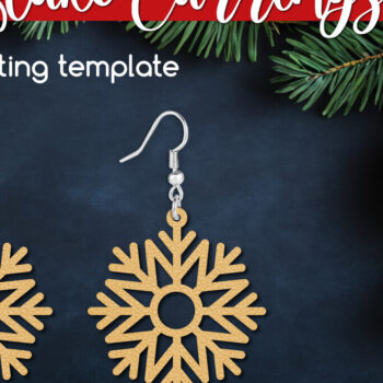 Intra απο ξύλο plywood 3mm-4mm πάχος – Σκουλαρίκι Snowflake, Χριστουγεννιάτικα κοσμήματα Δίασταση  5x5 cm INTRAFABR-109245163 - Image 1