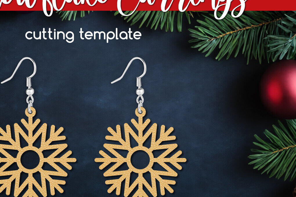 Intra απο ξύλο plywood 3mm-4mm πάχος – Σκουλαρίκι Snowflake, Χριστουγεννιάτικα κοσμήματα Δίασταση  5x5 cm INTRAFABR-109245163