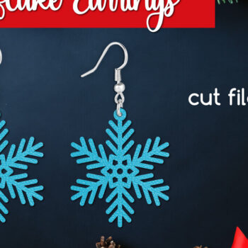 Intra απο ξύλο plywood 3mm-4mm πάχος – Snowflake Earring Δίασταση  5x5 cm INTRAFABR-108829229 - Image 1