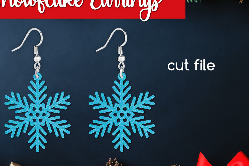 Intra απο ξύλο plywood 3mm-4mm πάχος – Snowflake Earring Δίασταση  5x5 cm INTRAFABR-108829229