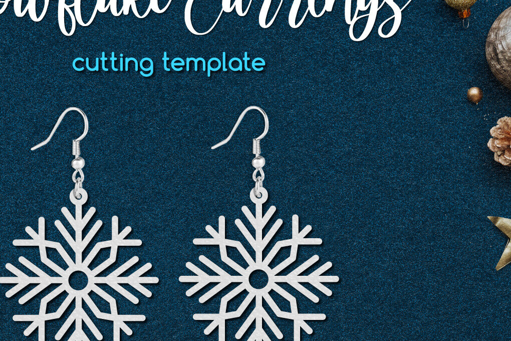 Intra απο ξύλο plywood 3mm-4mm πάχος – Σκουλαρίκι Snowflake, Χειμερινά κοσμήματα Δίασταση  5x5 cm INTRAFABR-109041590