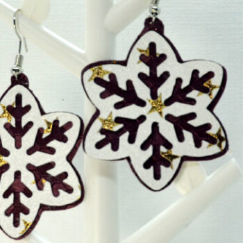 Intra απο ξύλο plywood 3mm-4mm πάχος – Πρότυπο σκουλαρίκι νιφάδα χιονιού Δίασταση  5x5 cm INTRAFABR-8047542 - Image 2