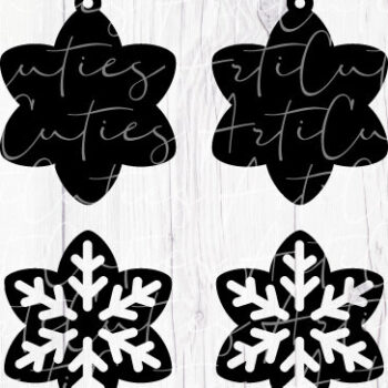 Intra απο ξύλο plywood 3mm-4mm πάχος – Πρότυπο σκουλαρίκι νιφάδα χιονιού Δίασταση  5x5 cm INTRAFABR-8047542 - Image 3