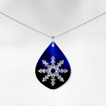 Intra απο ξύλο plywood 3mm-4mm πάχος – Σκουλαρίκι με νιφάδες χιονιού Δίασταση  5x5 cm INTRAFABR-6663392 - Image 2