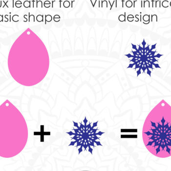 Intra απο ξύλο plywood 3mm-4mm πάχος – Σκουλαρίκι με νιφάδες χιονιού Δίασταση  5x5 cm INTRAFABR-6663392 - Image 4