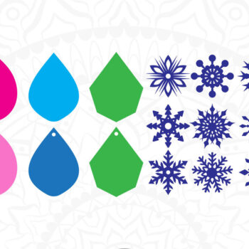 Intra απο ξύλο plywood 3mm-4mm πάχος – Σκουλαρίκι με νιφάδες χιονιού Δίασταση  5x5 cm INTRAFABR-6663392 - Image 5