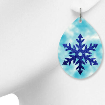 Intra απο ξύλο plywood 3mm-4mm πάχος – Σκουλαρίκι με νιφάδες χιονιού Δίασταση  5x5 cm INTRAFABR-6663392 - Image 6