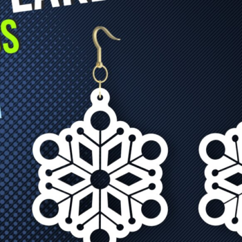 Intra απο ξύλο plywood 3mm-4mm πάχος – Σκουλαρίκια νιφάδα χιονιού | Χριστουγεννιάτικο Laser Δίασταση  5x5 cm INTRAFABR-85257193 - Image 1