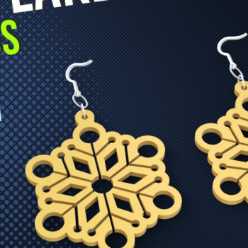 Intra απο ξύλο plywood 3mm-4mm πάχος – Σκουλαρίκια νιφάδα χιονιού | Χριστουγεννιάτικο Laser Δίασταση  5x5 cm INTRAFABR-85257193 - Image 2