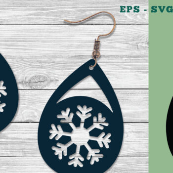 Intra απο ξύλο plywood 3mm-4mm πάχος – Σκουλαρίκια Snowflake Design 2 Δίασταση 5x5 cm INTRAFABR-111319860 - Image 1