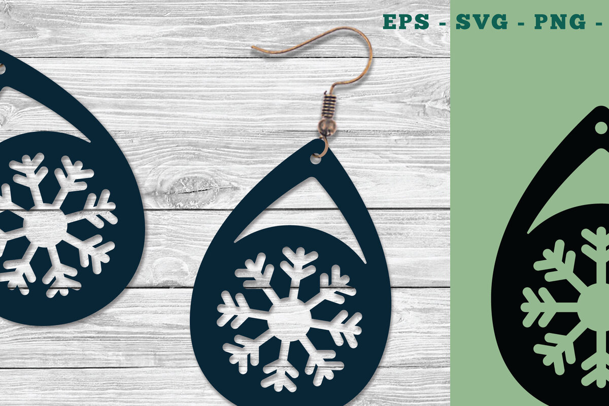 Intra απο ξύλο plywood 3mm-4mm πάχος – Σκουλαρίκια Snowflake Design 2 Δίασταση  5x5 cm INTRAFABR-111319860