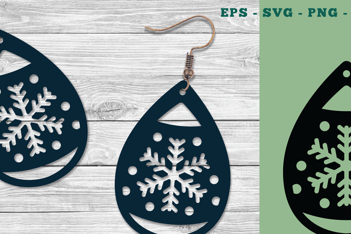 Intra απο ξύλο plywood 3mm-4mm πάχος – Σκουλαρίκια Snowflake Design 3 Δίασταση  5x5 cm INTRAFABR-111319940