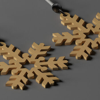 Intra απο ξύλο plywood 3mm-4mm πάχος – Σετ Κοσμήματα με Σκουλαρίκια Χιονιού 285 Δίασταση  5x5 cm INTRAFABR-53988658 - Image 2