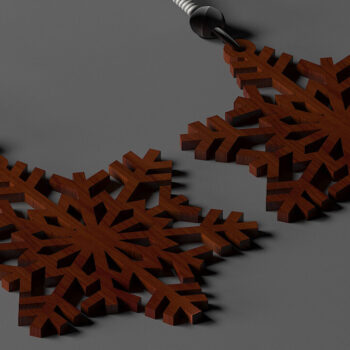 Intra απο ξύλο plywood 3mm-4mm πάχος – Σετ Κοσμήματα με Σκουλαρίκια Χιονιού 285 Δίασταση  5x5 cm INTRAFABR-53988658 - Image 5
