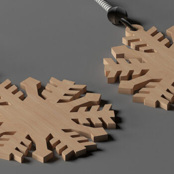 Intra απο ξύλο plywood 3mm-4mm πάχος – Σετ Κοσμήματα με Σκουλαρίκια Χιονιού 285 Δίασταση  5x5 cm INTRAFABR-53988658 - Image 6