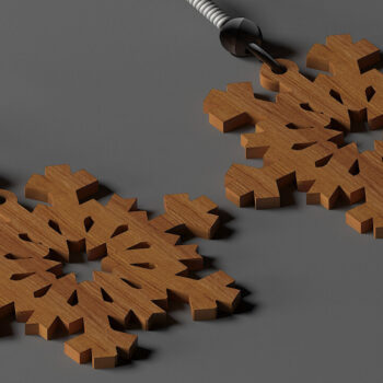 Intra απο ξύλο plywood 3mm-4mm πάχος – Σετ Κοσμήματα με Σκουλαρίκια Χιονιού 285 Δίασταση  5x5 cm INTRAFABR-53988658 - Image 7