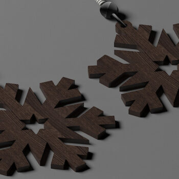 Intra απο ξύλο plywood 3mm-4mm πάχος – Σετ Κοσμήματα με Σκουλαρίκια Χιονιού 285 Δίασταση  5x5 cm INTRAFABR-53988658 - Image 8