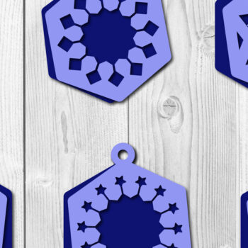 Intra απο ξύλο plywood 3mm-4mm πάχος – Σετ σκουλαρίκια νιφάδα χιονιού Δίασταση  5x5 cm INTRAFABR-6034438 - Image 3