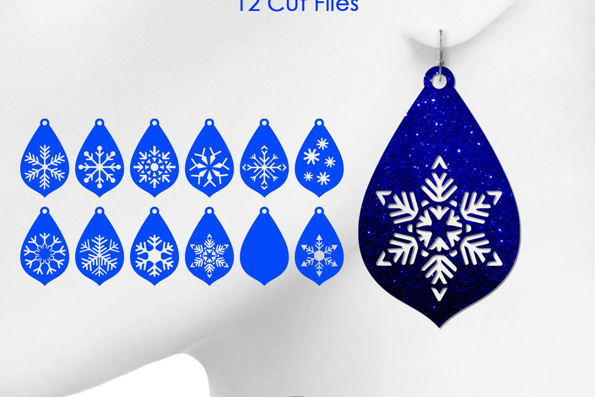 Intra απο ξύλο plywood 3mm-4mm πάχος – Σκουλαρίκια Snowflake Δίασταση  5x5 cm INTRAFABR-16788175