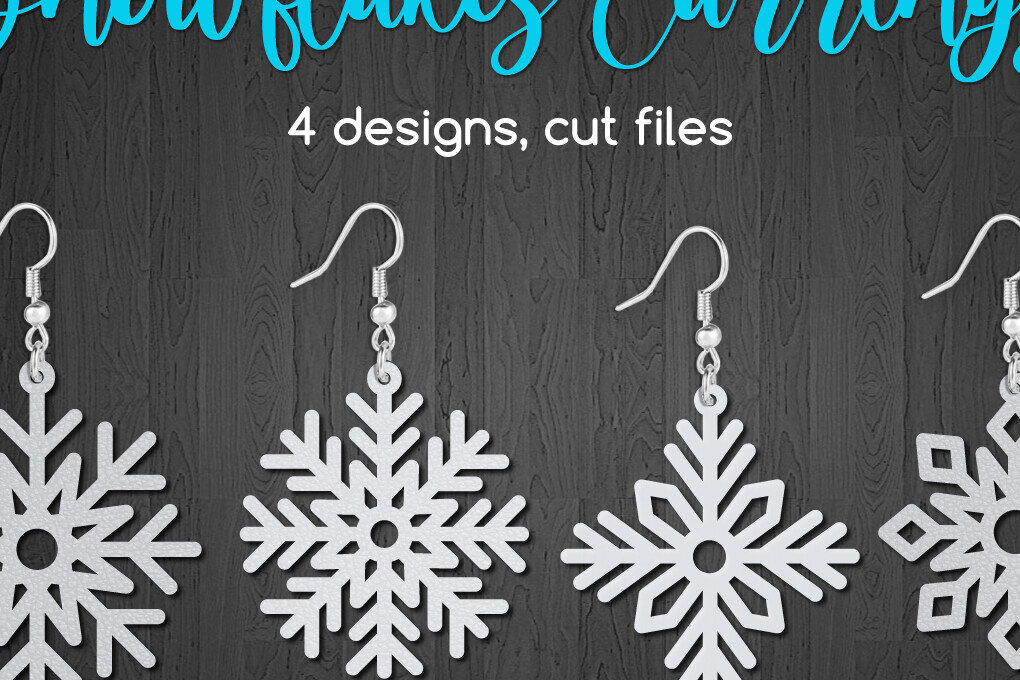 Intra απο ξύλο plywood 3mm-4mm πάχος – Snowflake Earrings Δίασταση  5x5 cm INTRAFABR-109042082