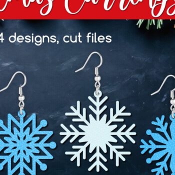 Intra απο ξύλο plywood 3mm-4mm πάχος – Σκουλαρίκια Snowflake, Χειμερινά κοσμήματα Δίασταση  5x5 cm INTRAFABR-110929674 - Image 1