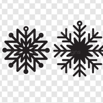 Intra απο ξύλο plywood 3mm-4mm πάχος – Σκουλαρίκια Snowflake, Χειμερινά κοσμήματα Δίασταση  5x5 cm INTRAFABR-110929674 - Image 2