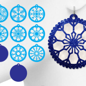 Intra απο ξύλο plywood 3mm-4mm πάχος – Σκουλαρίκια νιφάδα χιονιού Δίασταση  5x5 cm INTRAFABR-6695258 - Image 1