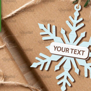 Intra απο ξύλο plywood 3mm-4mm πάχος –  κοπής με λέιζερ ετικέτας δώρου νιφάδα χιονιού Δίασταση  20x20 cm INTRAFABR-101682084 - Image 1