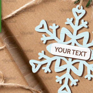 Intra απο ξύλο plywood 3mm-4mm πάχος –  κοπής με λέιζερ ετικέτας δώρου νιφάδα χιονιού Δίασταση  20x20 cm INTRAFABR-101682159