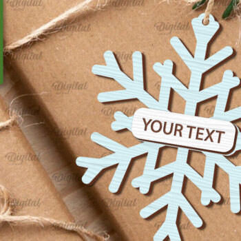 Intra απο ξύλο plywood 3mm-4mm πάχος – κοπής με λέιζερ ετικέτας δώρου νιφάδα χιονιού Δίασταση 20x20 cm INTRAFABR-101682173 - Image 1