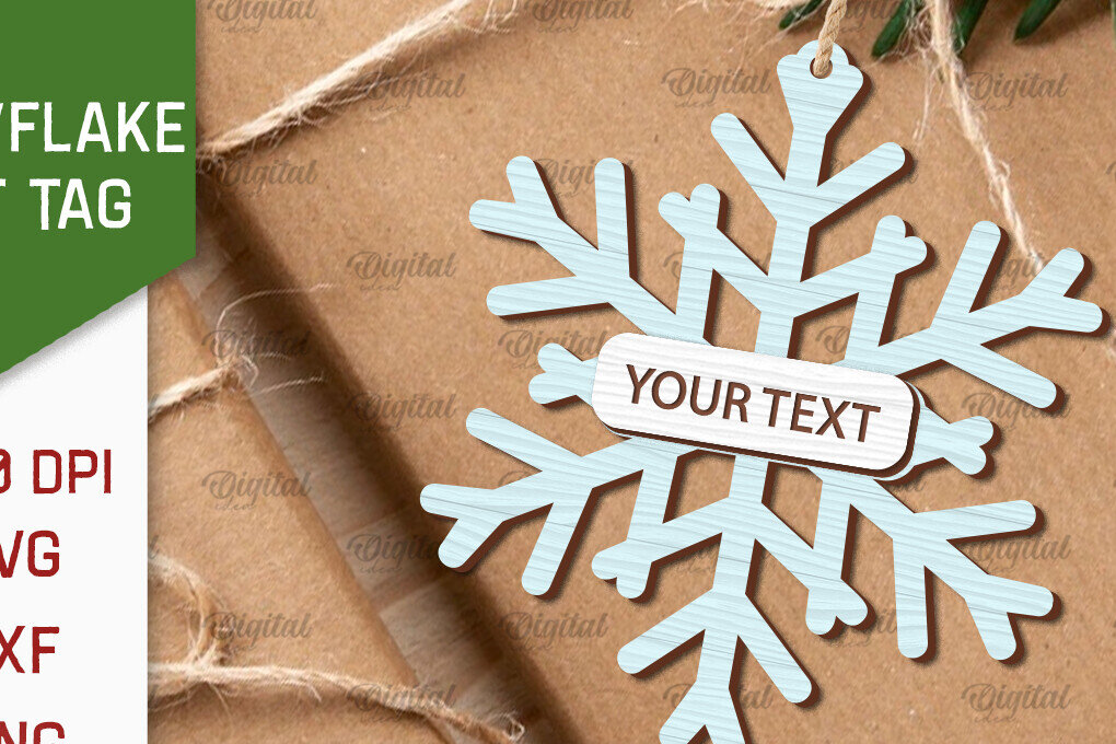 Intra απο ξύλο plywood 3mm-4mm πάχος –  κοπής με λέιζερ ετικέτας δώρου νιφάδα χιονιού Δίασταση  20x20 cm INTRAFABR-101682173