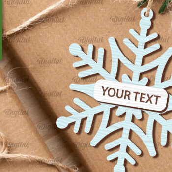 Intra απο ξύλο plywood 3mm-4mm πάχος – κοπής με λέιζερ ετικέτας δώρου νιφάδα χιονιού Δίασταση 20x20 cm INTRAFABR-101682183 - Image 1