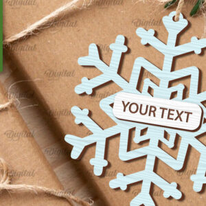 Intra απο ξύλο plywood 3mm-4mm πάχος – κοπής με λέιζερ ετικέτας δώρου νιφάδα χιονιού Δίασταση 20x20 cm INTRAFABR-101682194