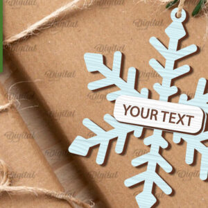 Intra απο ξύλο plywood 3mm-4mm πάχος –  κοπής με λέιζερ ετικέτας δώρου νιφάδα χιονιού Δίασταση  20x20 cm INTRAFABR-101681387