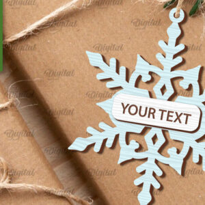 Intra απο ξύλο plywood 3mm-4mm πάχος –  κοπής με λέιζερ ετικέτας δώρου νιφάδα χιονιού Δίασταση  20x20 cm INTRAFABR-101681444