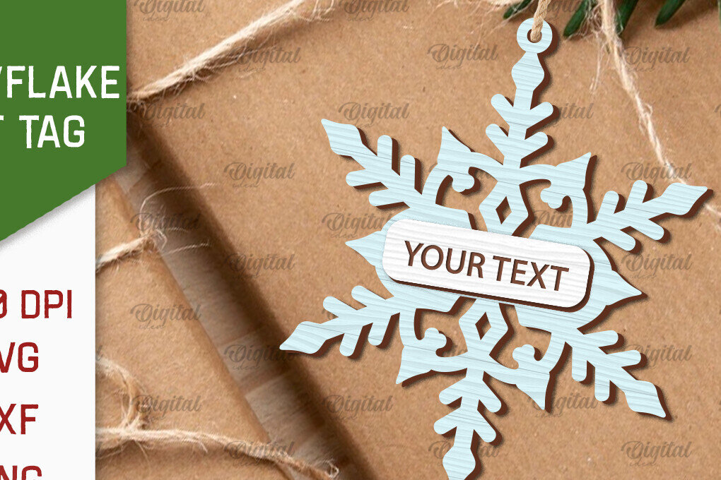 Intra απο ξύλο plywood 3mm-4mm πάχος –  κοπής με λέιζερ ετικέτας δώρου νιφάδα χιονιού Δίασταση  20x20 cm INTRAFABR-101681444