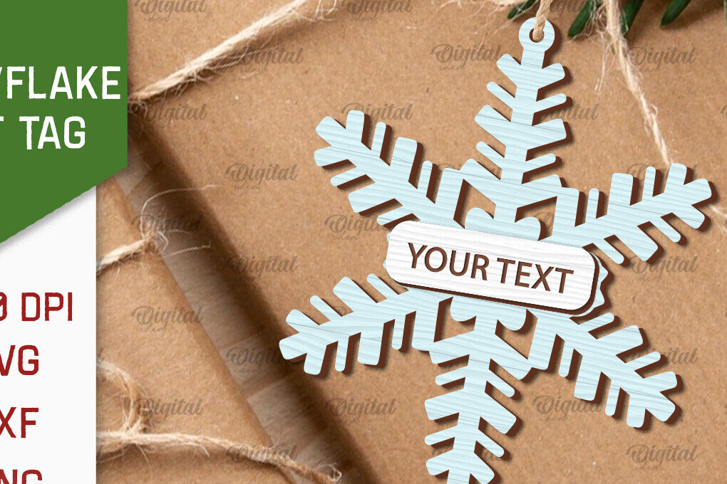 Intra απο ξύλο plywood 3mm-4mm πάχος –  κοπής με λέιζερ ετικέτας δώρου νιφάδα χιονιού Δίασταση  20x20 cm INTRAFABR-101681502