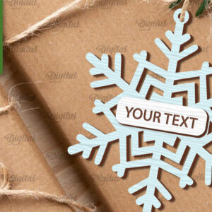 Intra απο ξύλο plywood 3mm-4mm πάχος –  κοπής με λέιζερ ετικέτας δώρου νιφάδα χιονιού Δίασταση  20x20 cm INTRAFABR-101681603